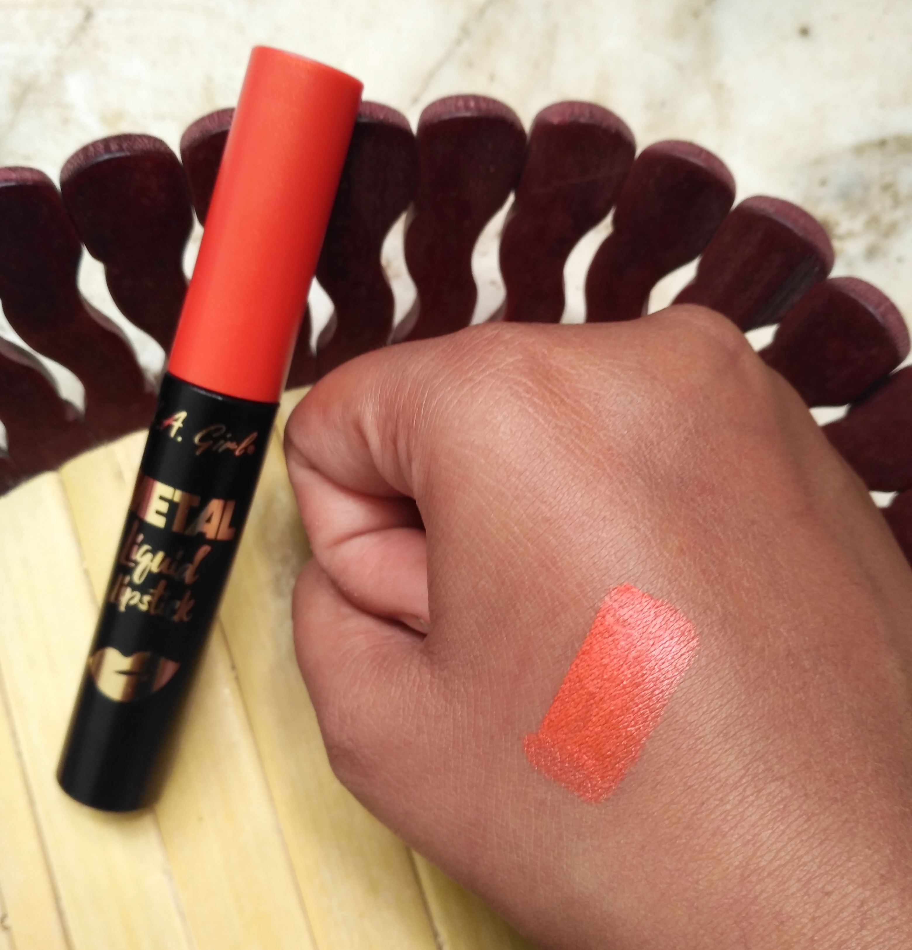 la girl metal liquid lipstick molten swatch