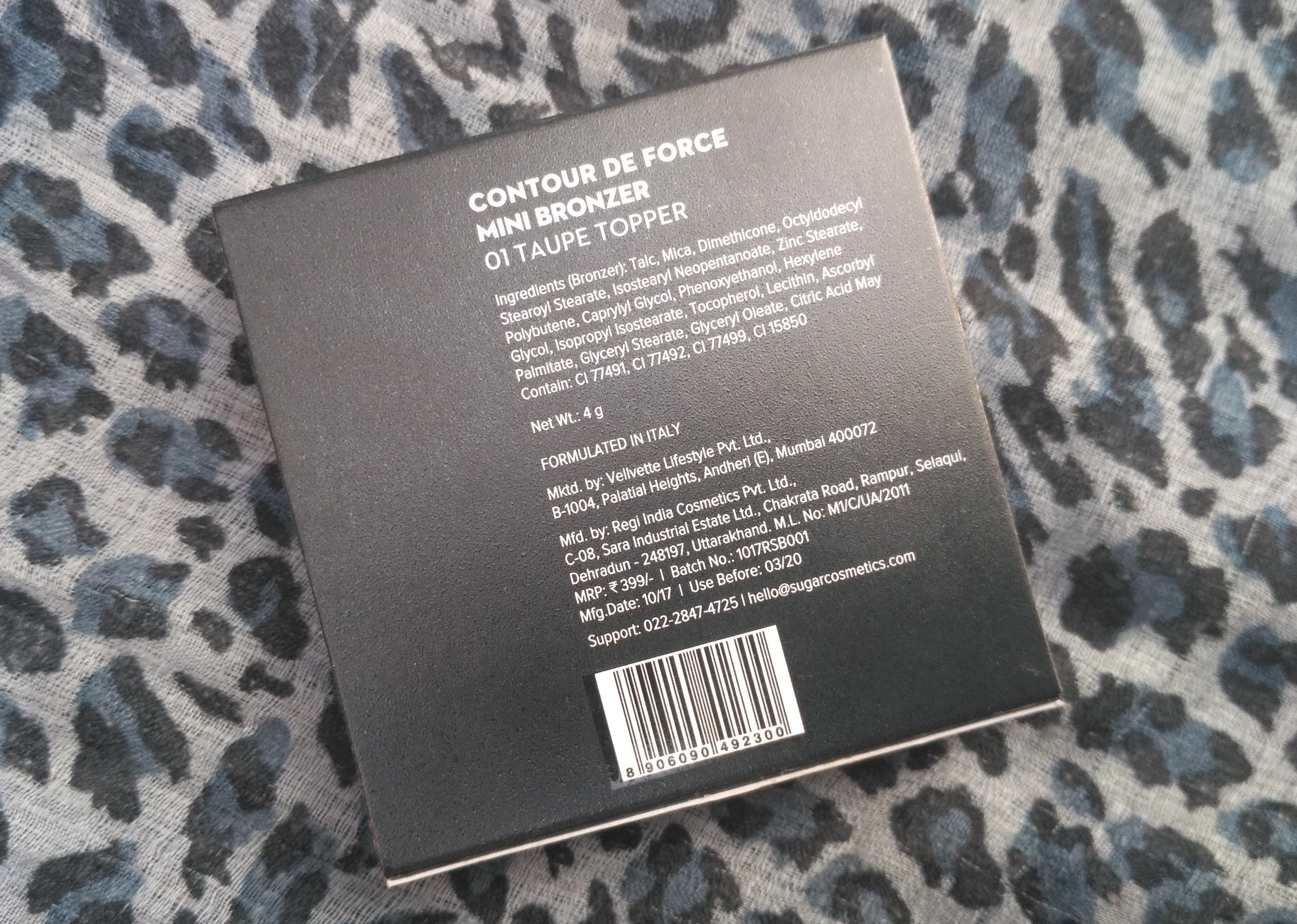 SUGAR Contour De Force Mini Bronzer Taupe Topper Review