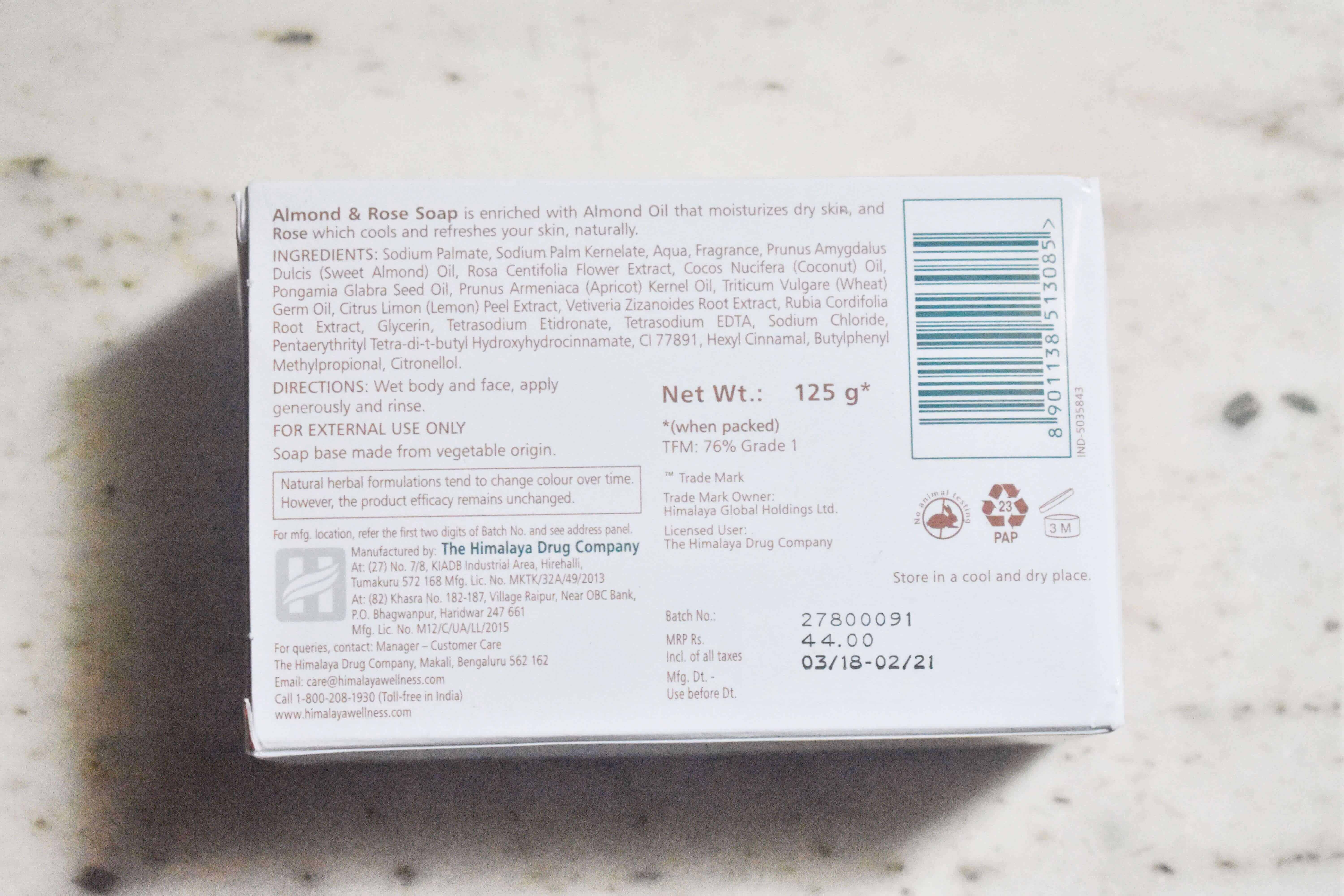 Himalaya Herbals Moisturizing Almond & Rose Soap Review