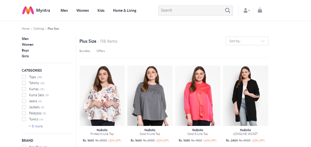 Online Stores in India for Plus Size Beauties