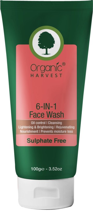 organic harvest 6 in 1 face wash