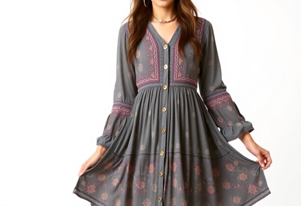 Boho Button Up dress