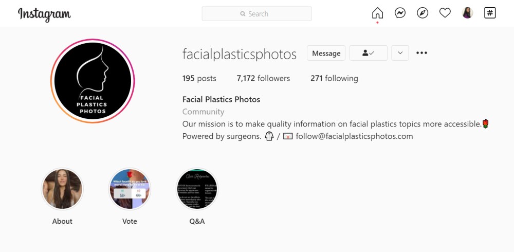 @FacialPlasticsPhotos on Instagram