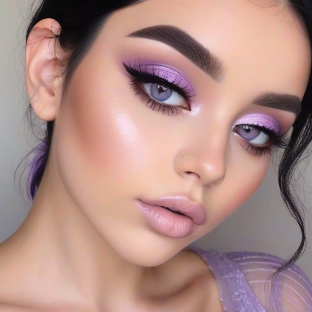 Soft Lavender Makeup look