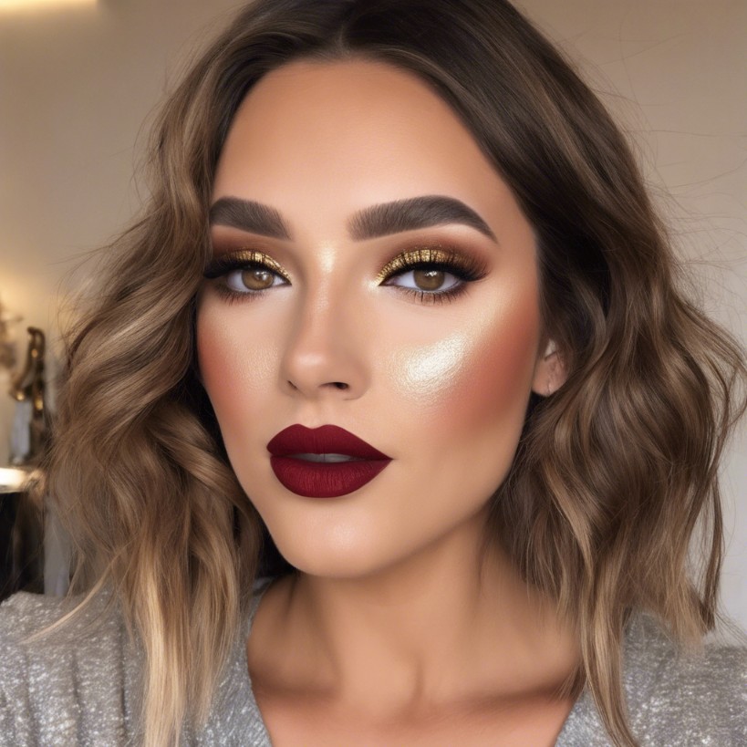 holiday shimmer makeup look